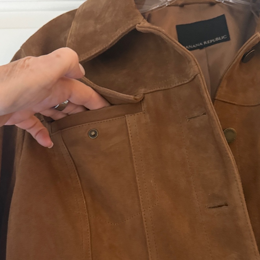 Banana Republic Tan Suede Trucker Jacket - Picture 6 of 10